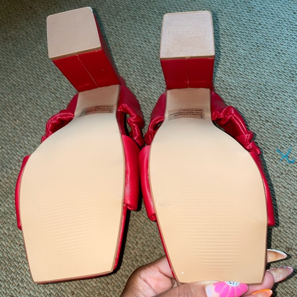 EGO Red Thick Strap Heels - Picture 3 of 3